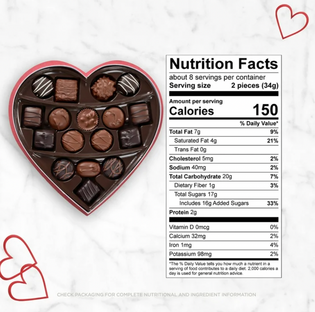 Russell Stover Valentine's Day, Heart Assorted Milk & Dark Chocolate Candy Gift Box, 10 oz.