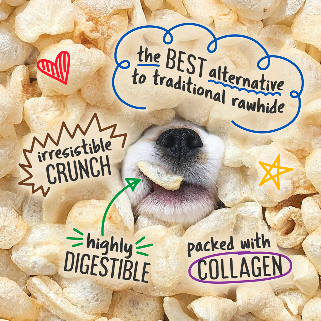 Frankly Collagen Beefy Puffs | Small Dog Treats | Crunchy Protein Bites | Rawhide Free, Grain Free, Low Fat Dog Training Rewards Snacks | No Additives Air-Dried Beef Puffs