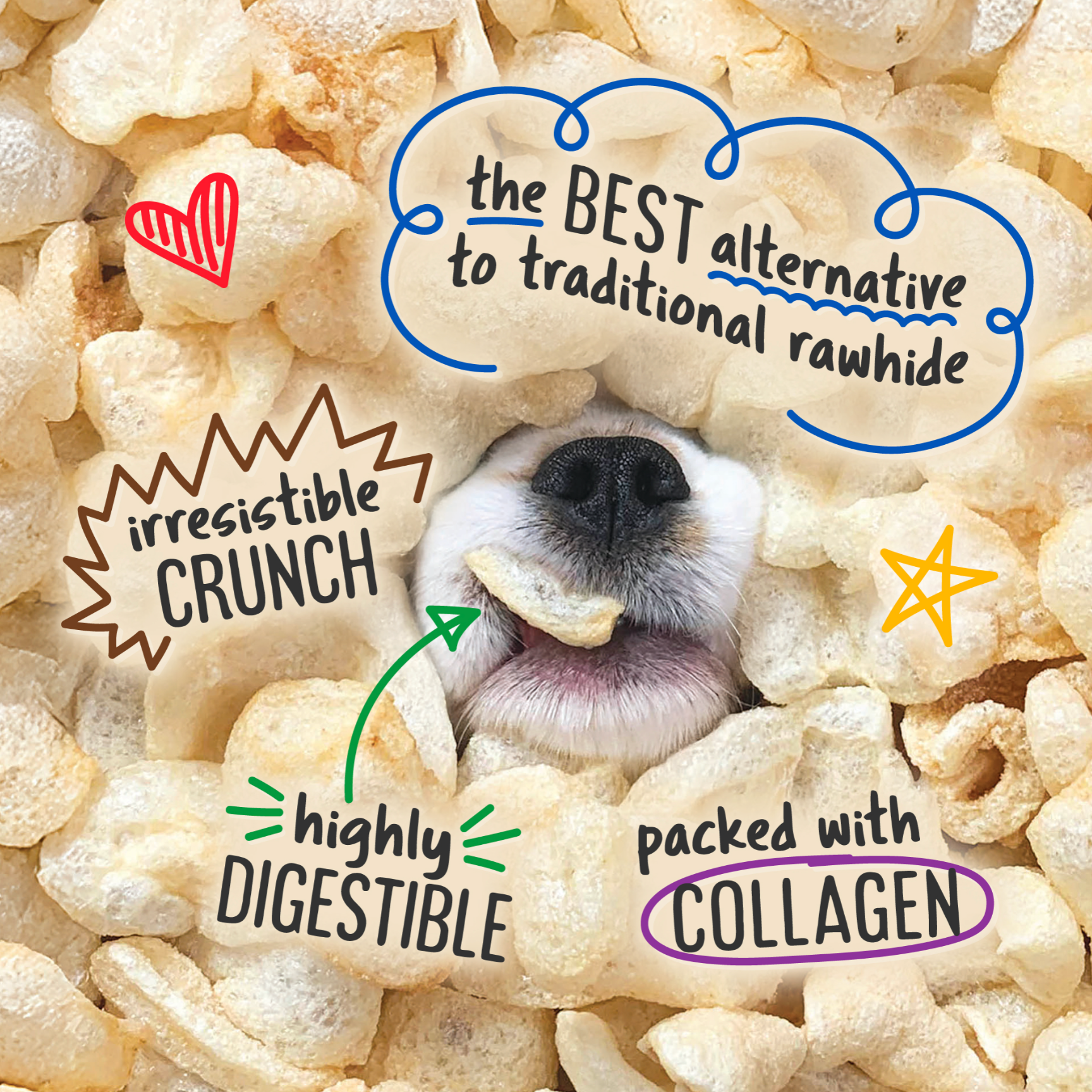 Frankly Collagen Beefy Puffs | Small Dog Treats | Crunchy Protein Bites | Rawhide Free, Grain Free, Low Fat Dog Training Rewards Snacks | No Additives Air-Dried Beef Puffs