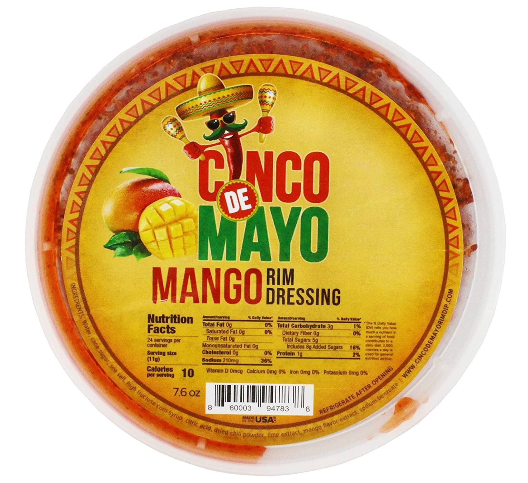 Cinco de Mayo Mango Rim Dip Cocktail Rim Dressing (1 x 7.6 oz. Container)