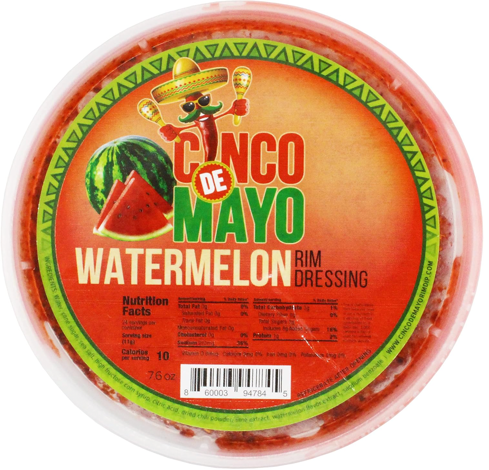 Cinco de Mayo Watermelon Rim Dip Cocktail Rim Dressing (1 x 7.6 oz. Container)